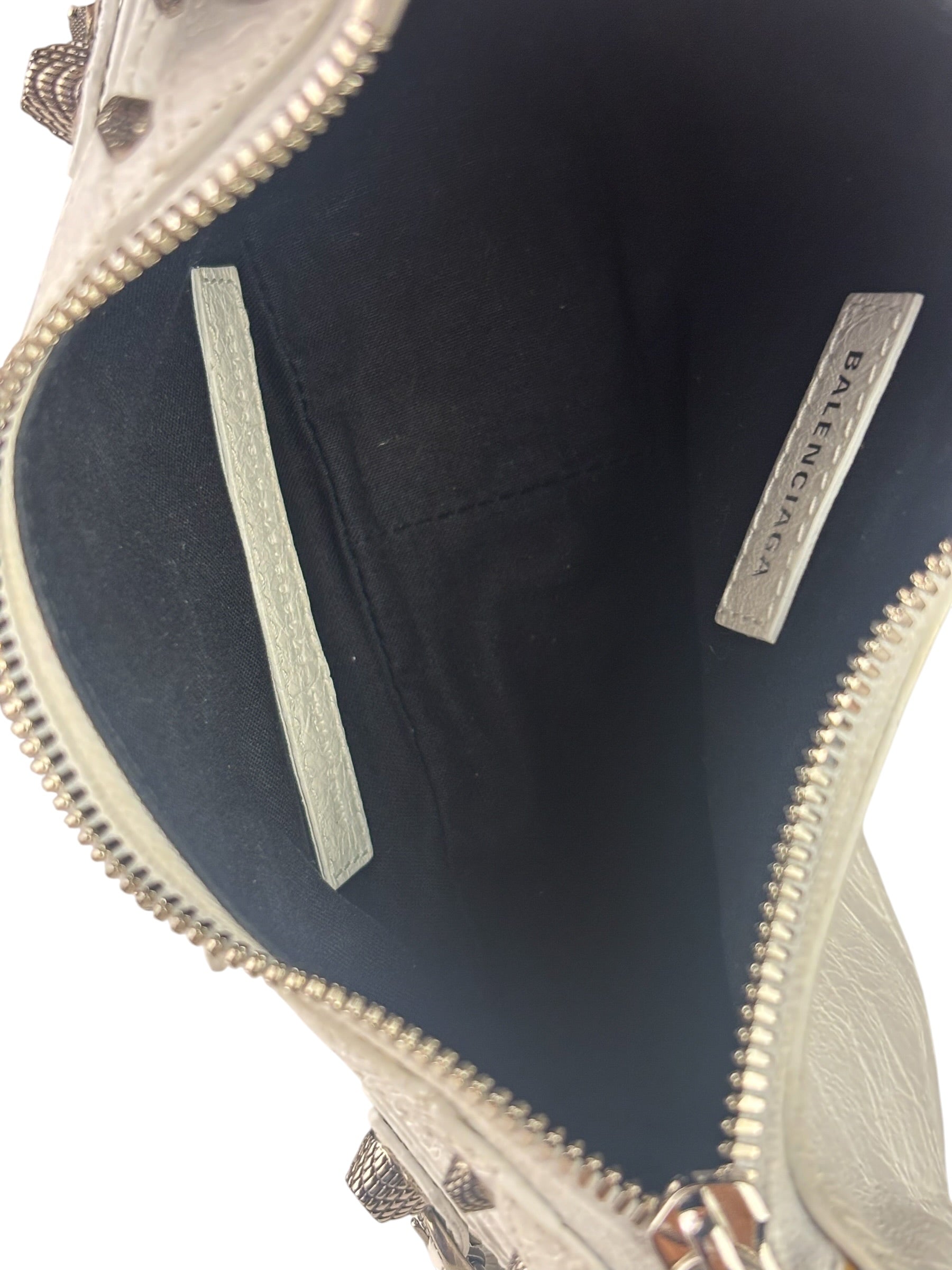 Balenciaga White Lambskin Le Cagole Shoulder Bag