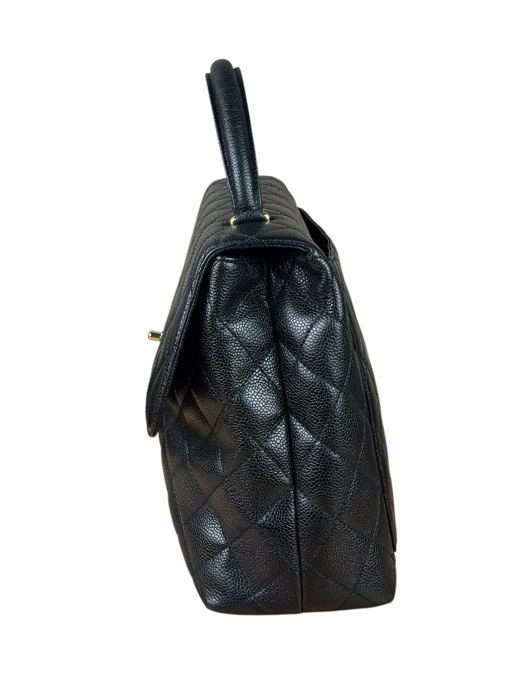 Chanel Black Caviar Quilted Medium Top Handle Bag 2000