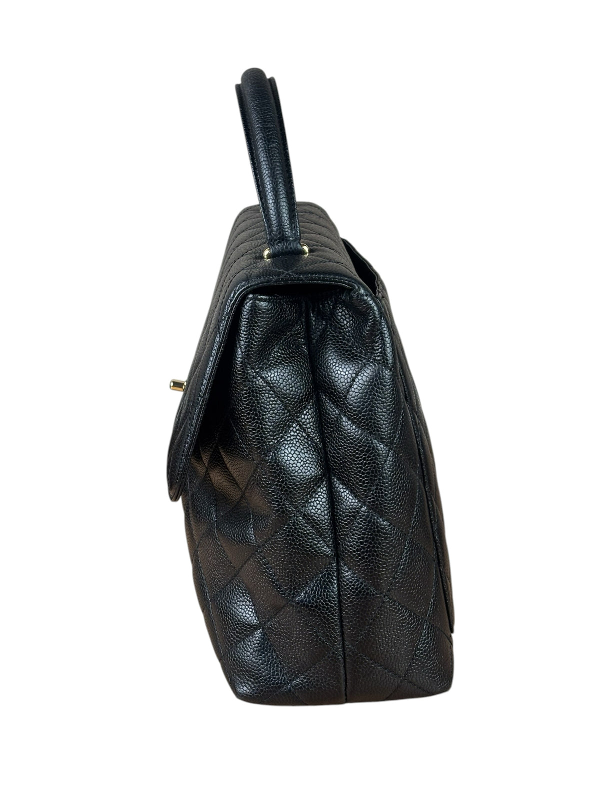 Chanel Black Caviar Quilted Medium Top Handle Bag 2000