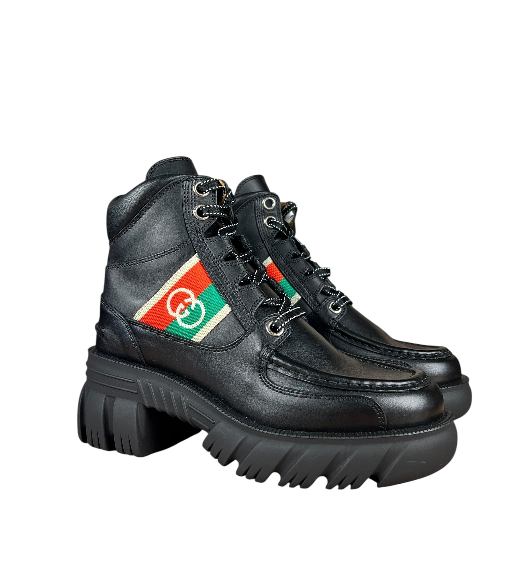 Gucci Romans Leather Interlocking G Ankle Boots