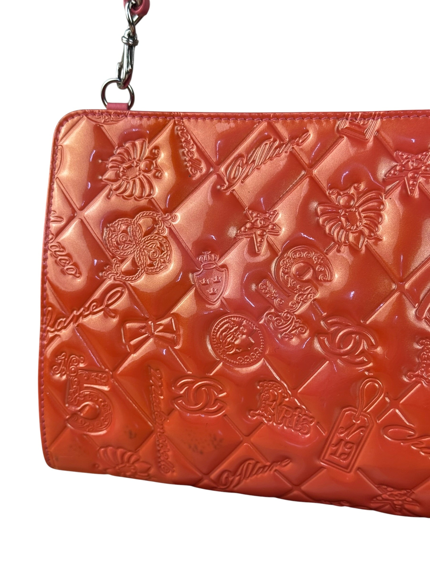 Chanel Orange Patent Lucky Symbols Pochette 2009