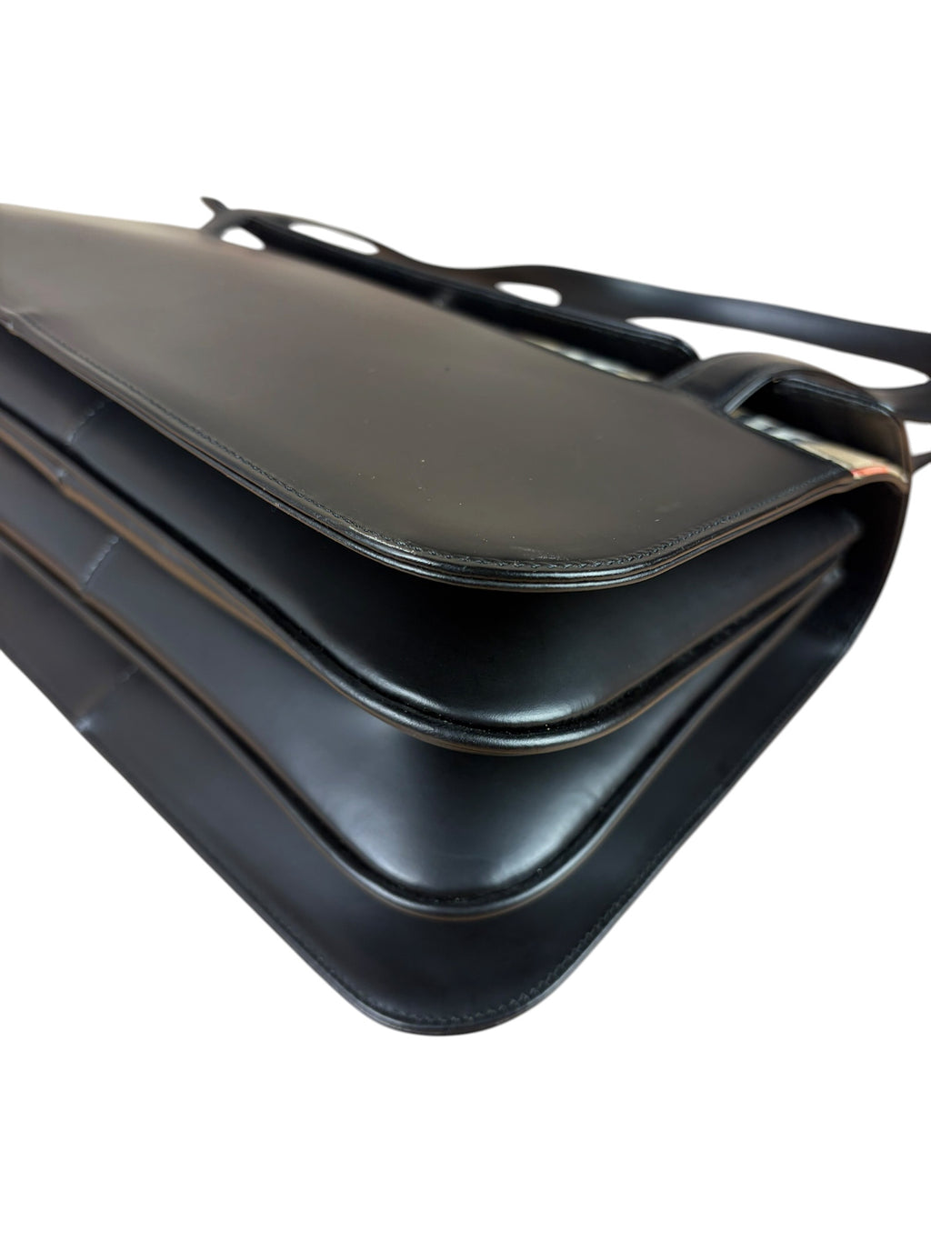 Burberry Black Leather Shadow Horse Nova Check Handbag