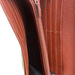Gucci Vintage Burgundy Leather Trim GG Canvas Continental Wallet