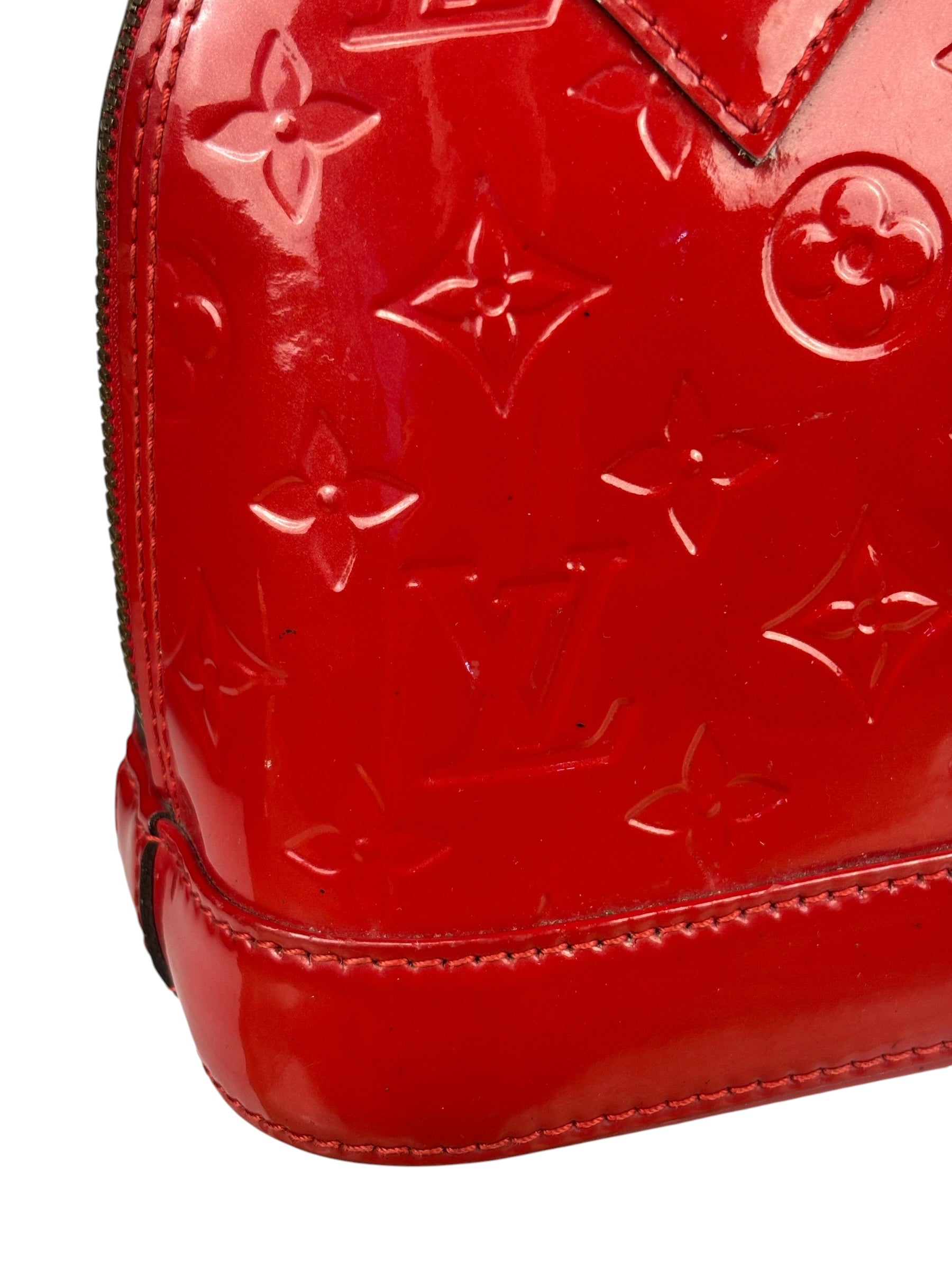 Louis Vuitton Red Vernis Alma BB Handbag
