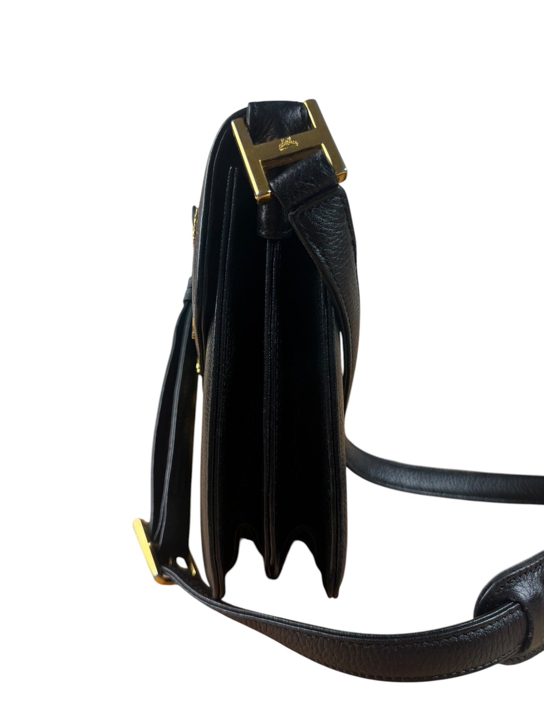 MCM Vintage Black Leather Crossbody Bag