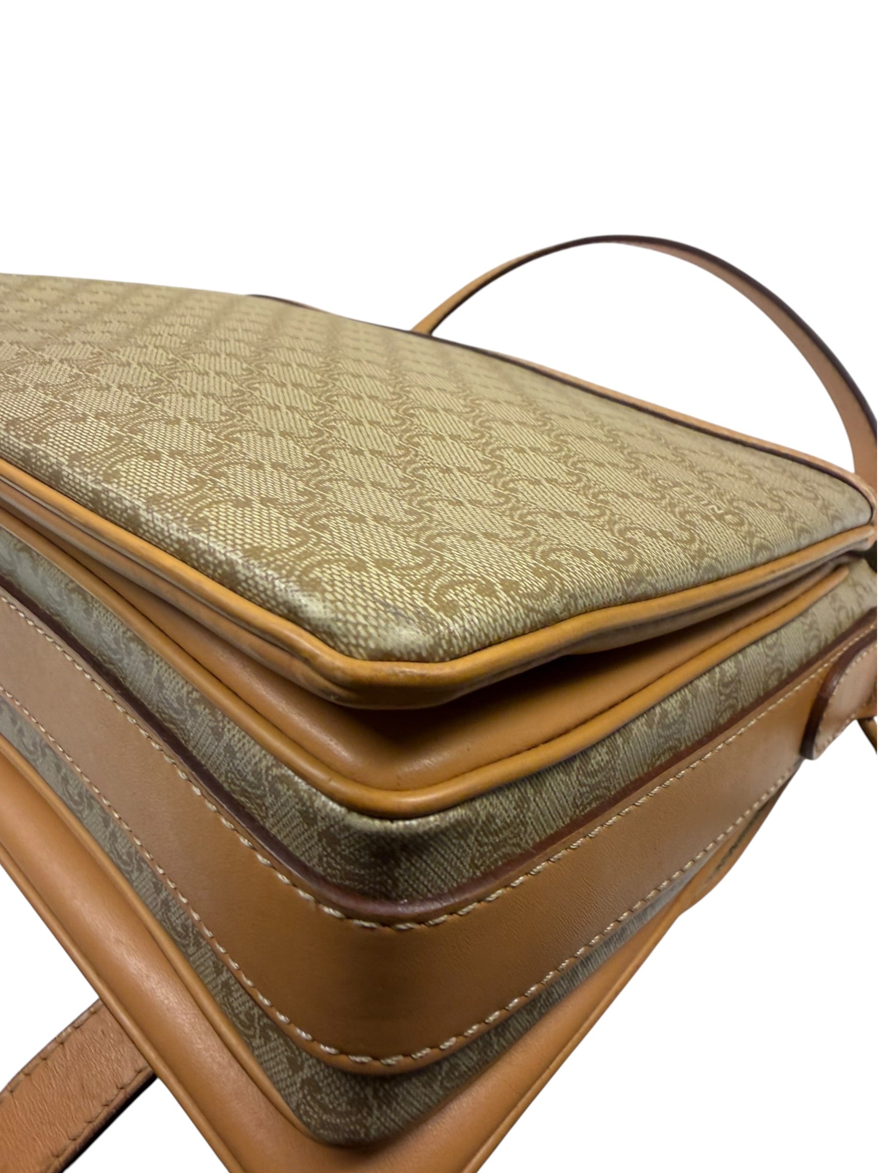 Celine Vintage Macadam Coated Canvas Crossbody Bag