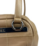 Chanel Beige Leather Chocolate Bar Bowler Bag 2004