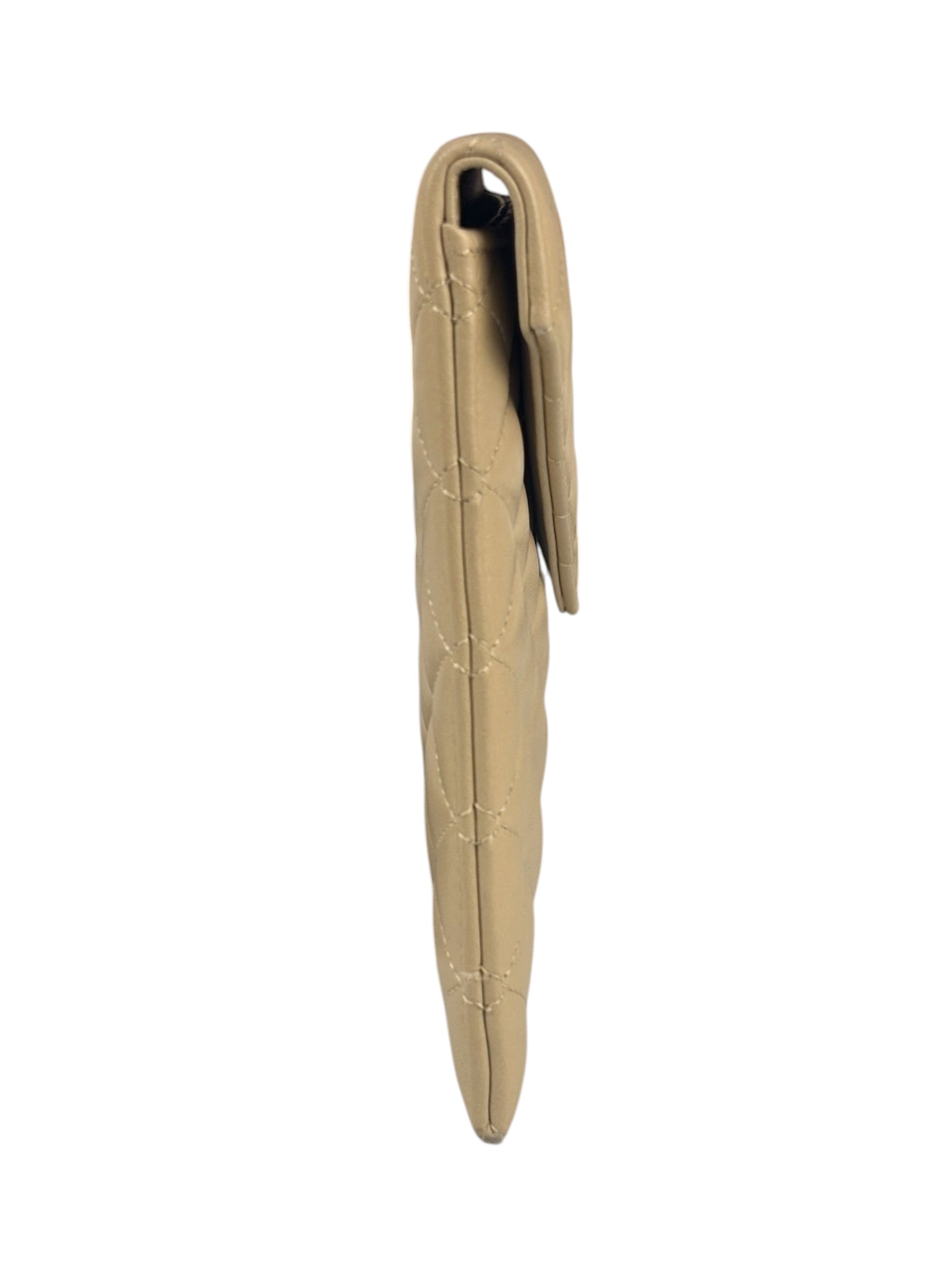Saint Laurent Beige Quilted Sade Clutch