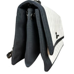 Chanel Quilted Two Tone Leather Flap Bag White