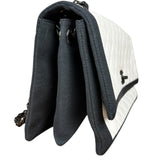 Chanel Quilted Two Tone Leather Flap Bag White