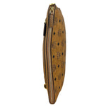 MCM Visetos Brown Leather Diamond Wristlet Flat Pouch