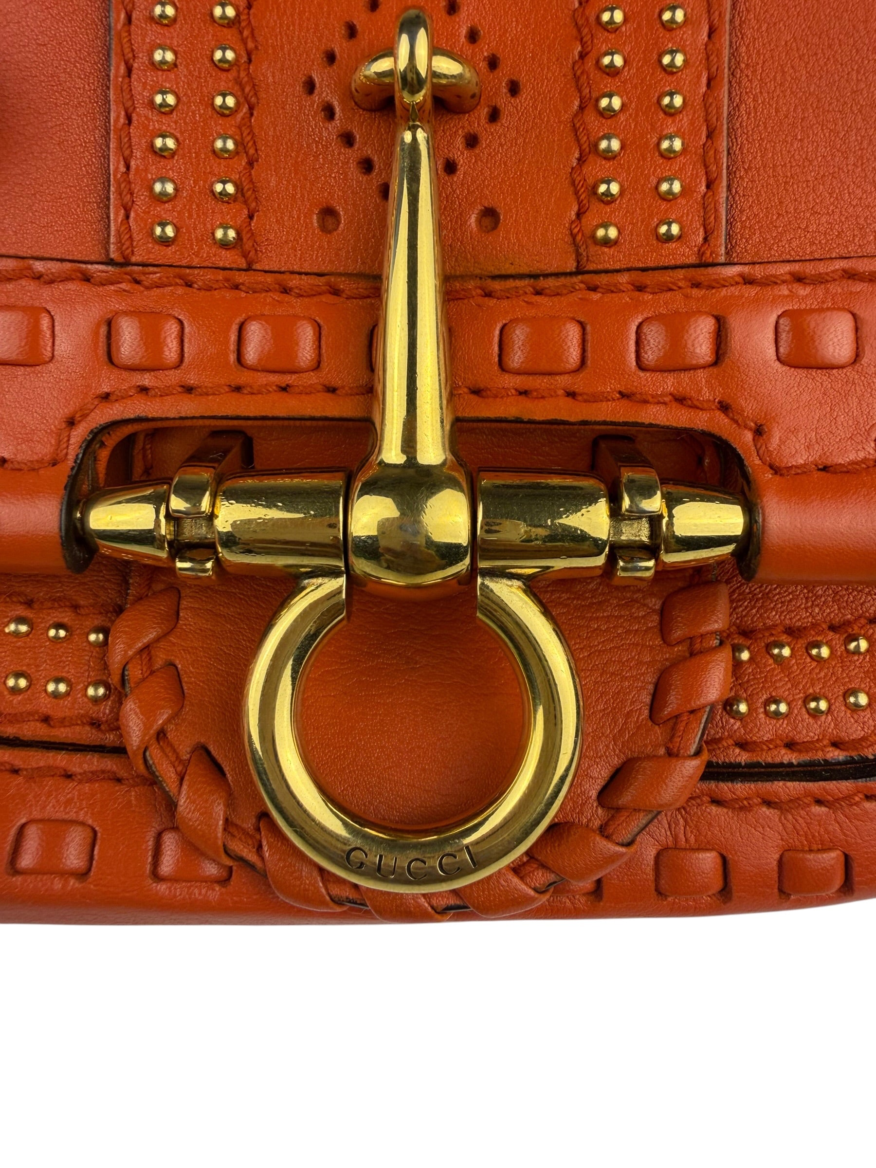 Gucci Orange Leather Snaffle Shoulder Bag
