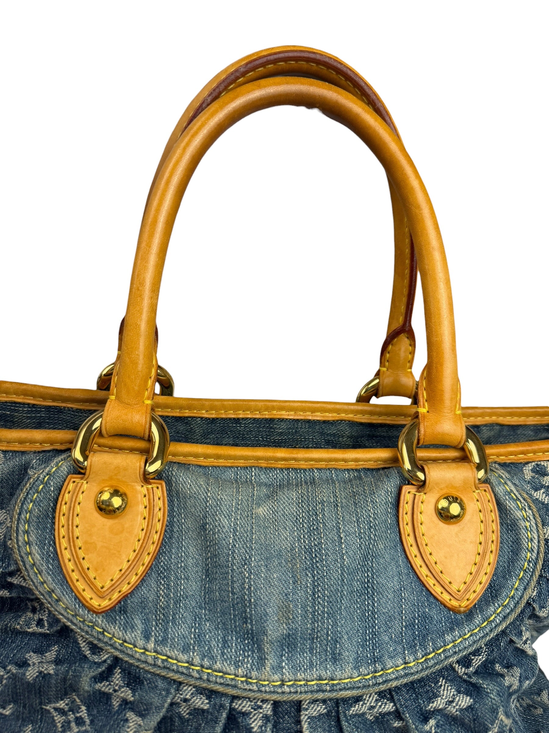 Louis Vuitton Denim/Leather Trim Monogram Neo Cabby Handbag