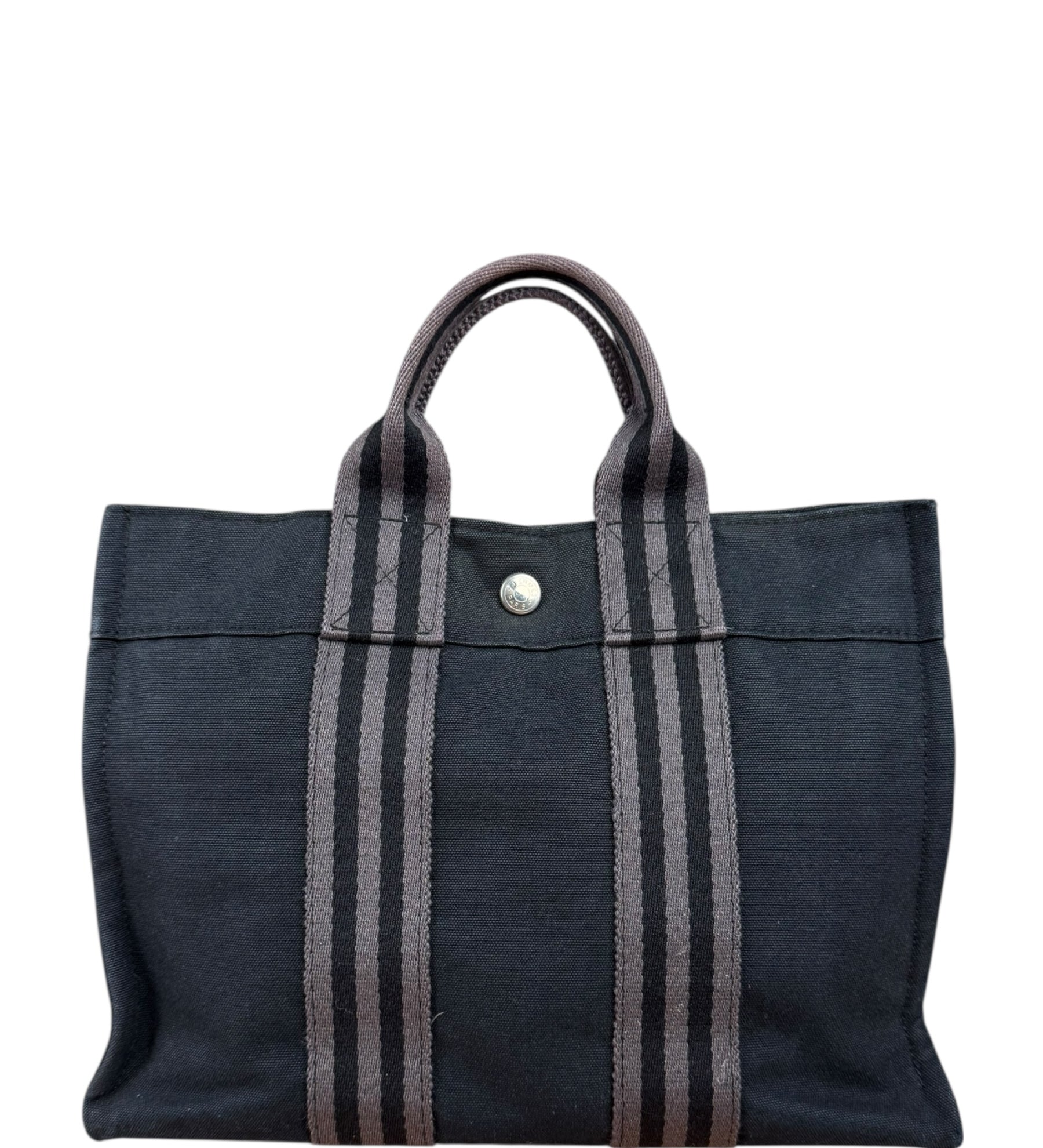 Hermes Black Fourre Tout Canvas Tote