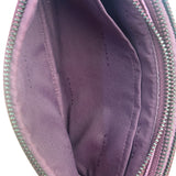 Coach Purple Metallic Studded Leather Zip Pouch