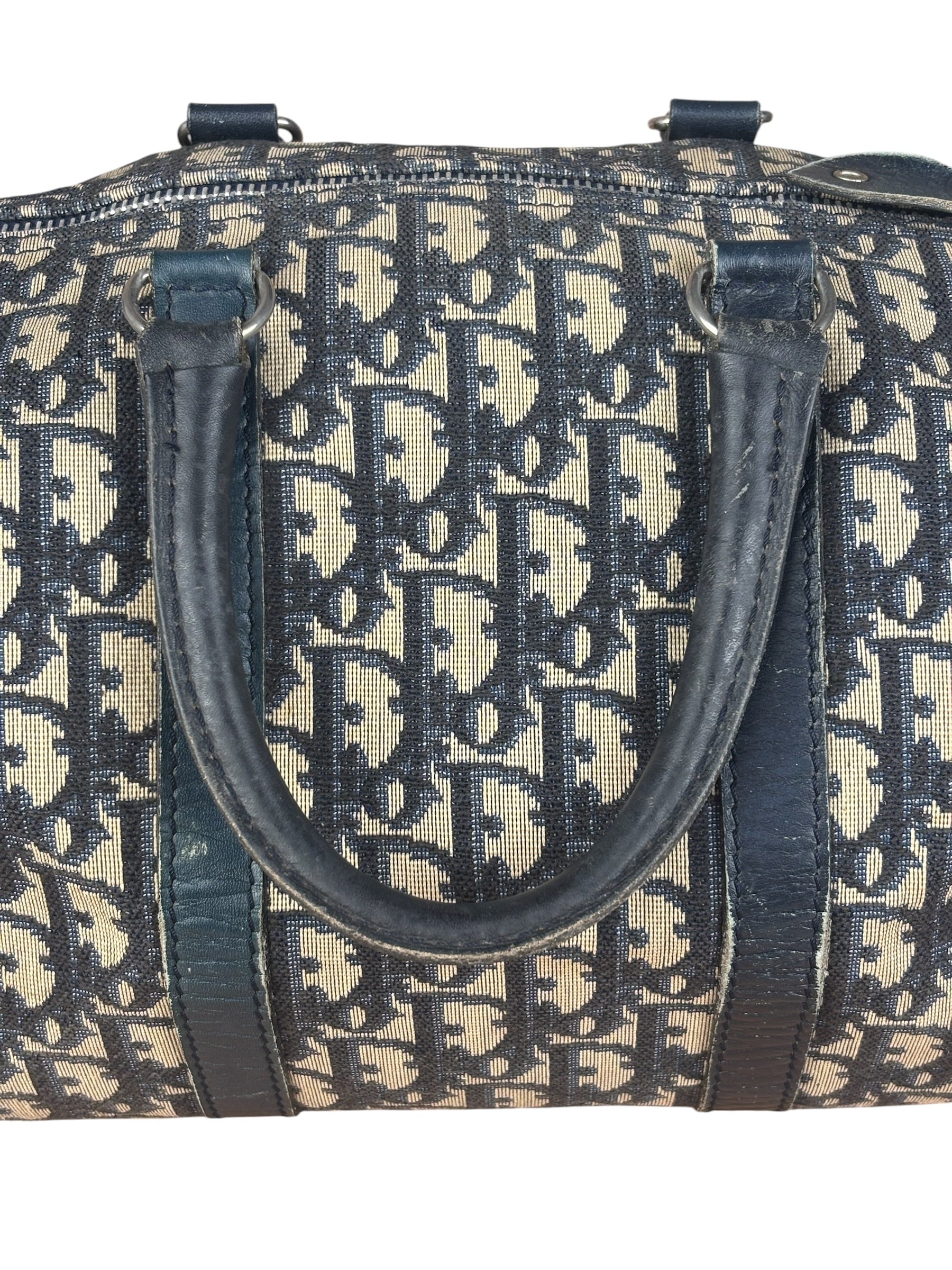 Christian Dior Vintage Navy Trotter Boston Bag