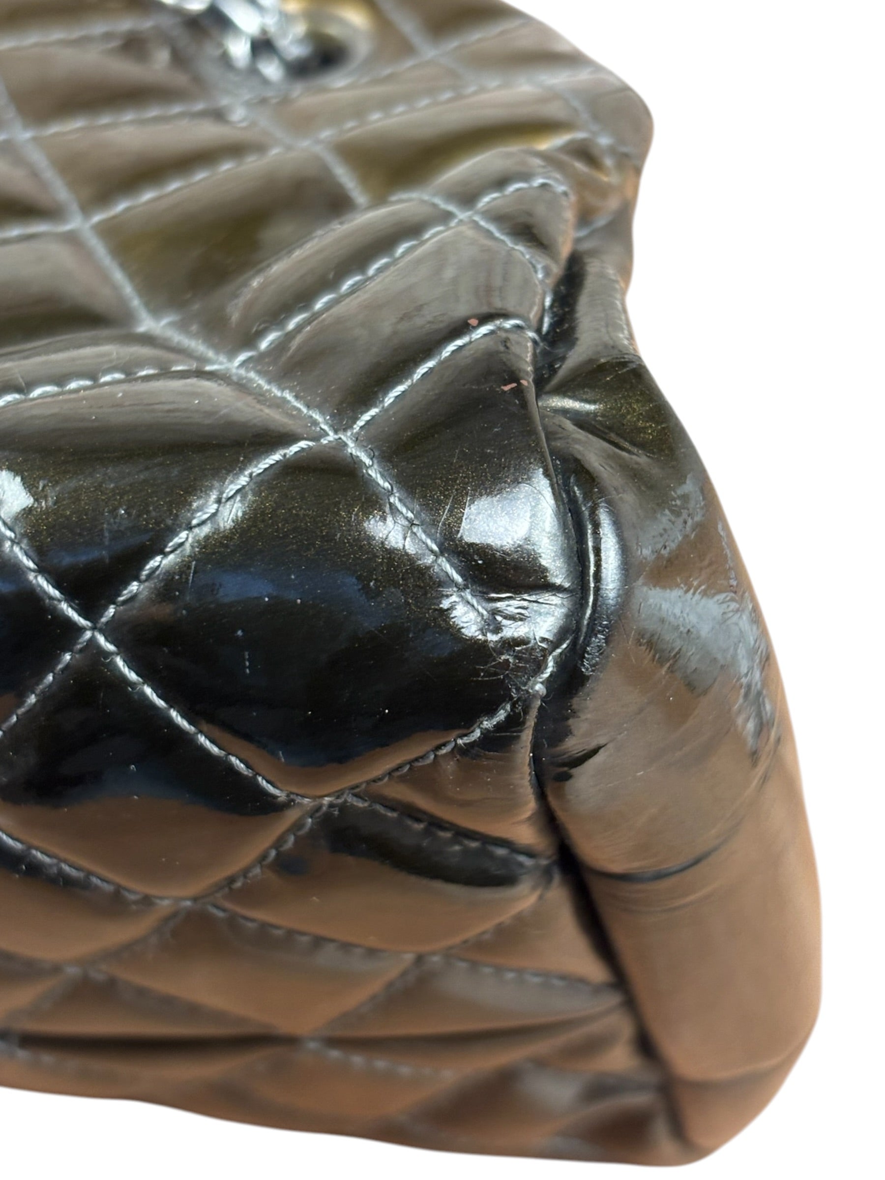 Chanel Metallic Gold Patent Leather Just Medemoiselle Bowling Bag 2011