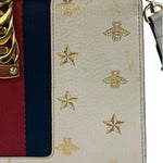 Gucci Textured Calfskin Bee Star Sylvie Shoulder Bag White