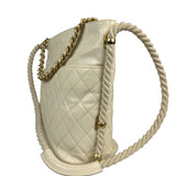 Chanel Ivory Crumpled Leather Vogue Rope Hobo Bag 2019