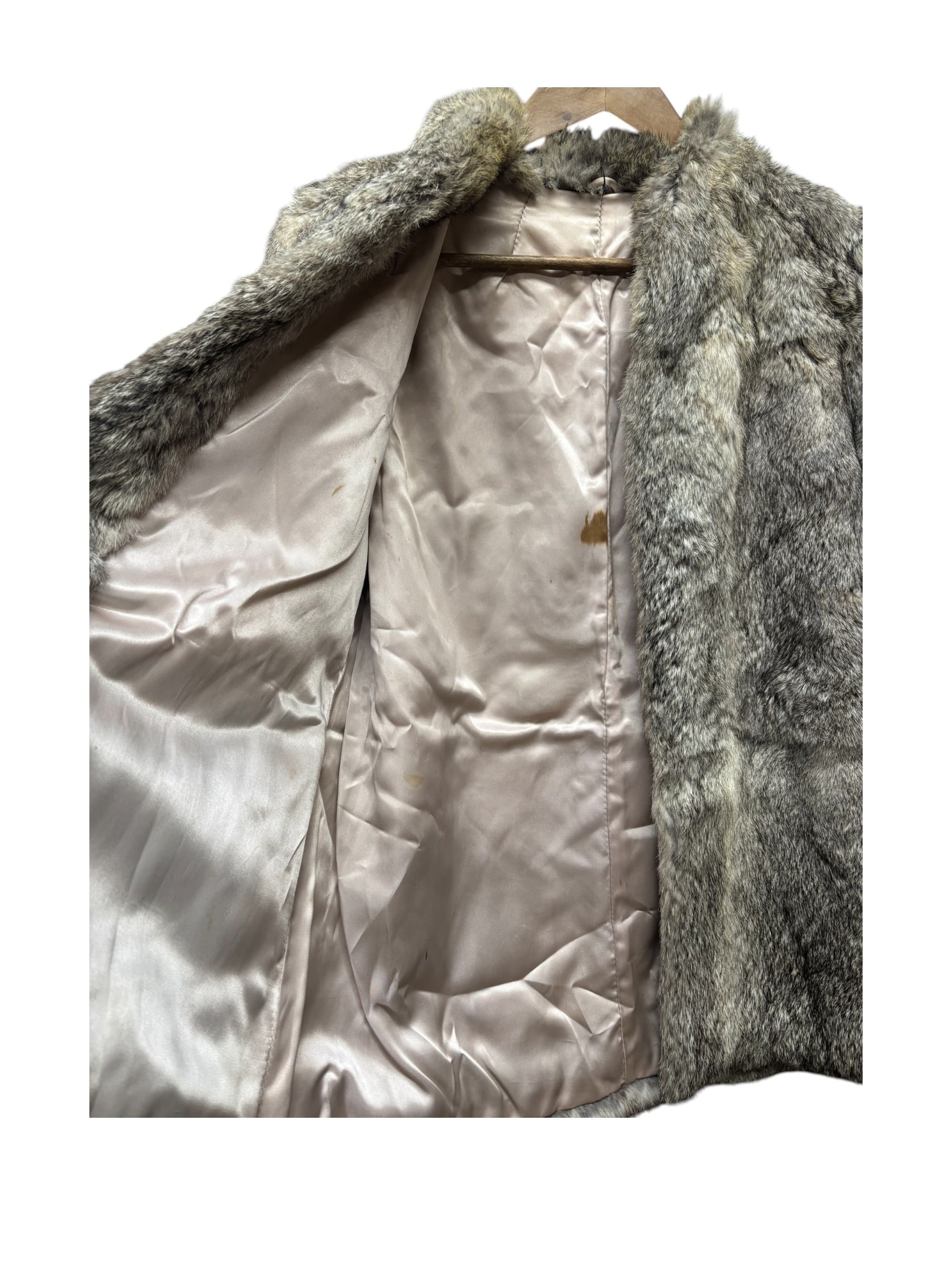 Vintage Grey Fox Fur Coat