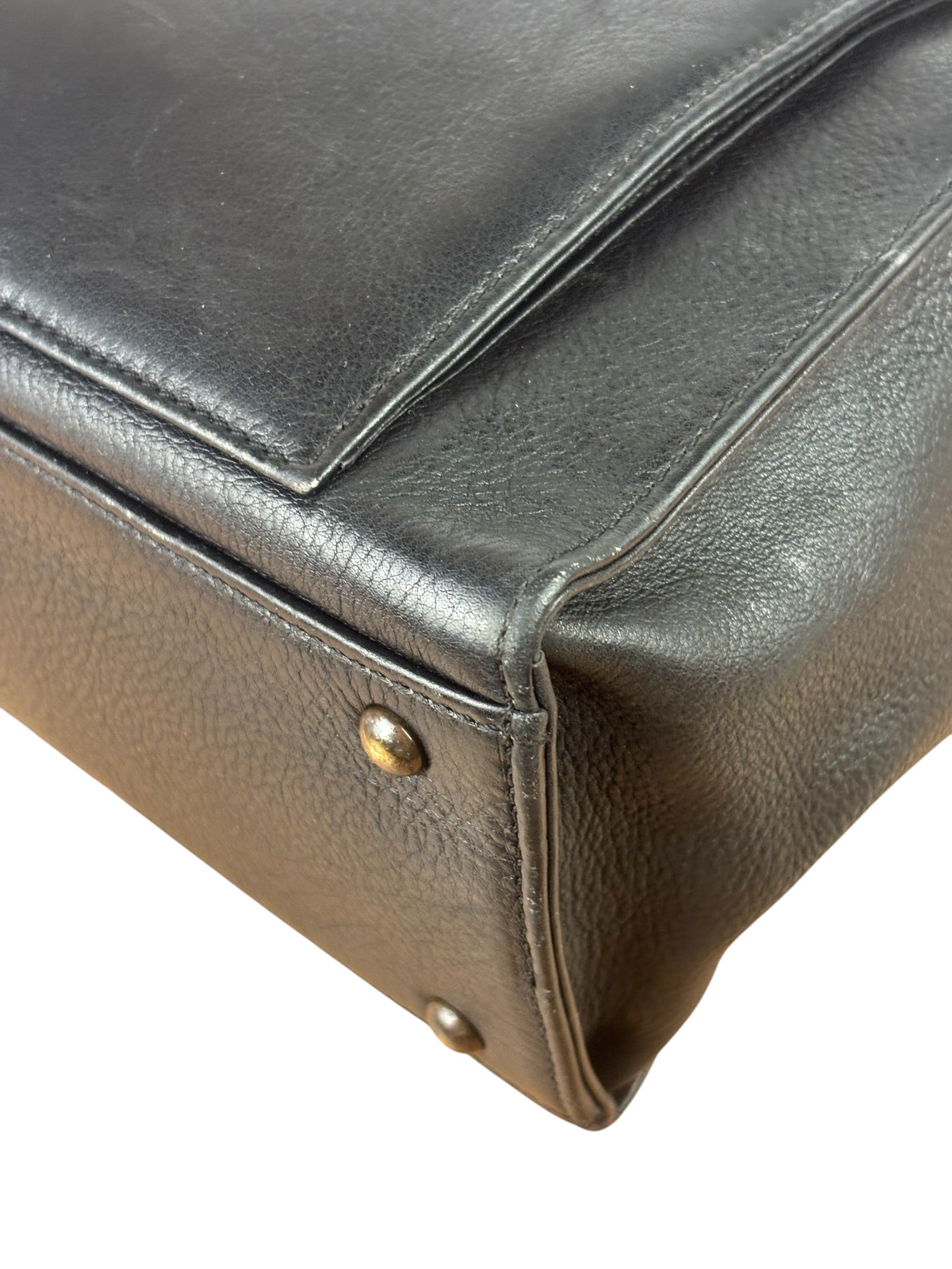 Chanel Vintage Black Calfskin Front Pocket Tote 1997