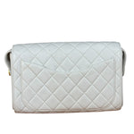 Chanel Vintage White Quilted Leather Flap Bag 1991