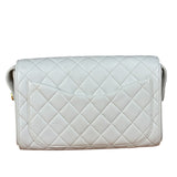 Chanel Vintage White Quilted Leather Flap Bag 1991