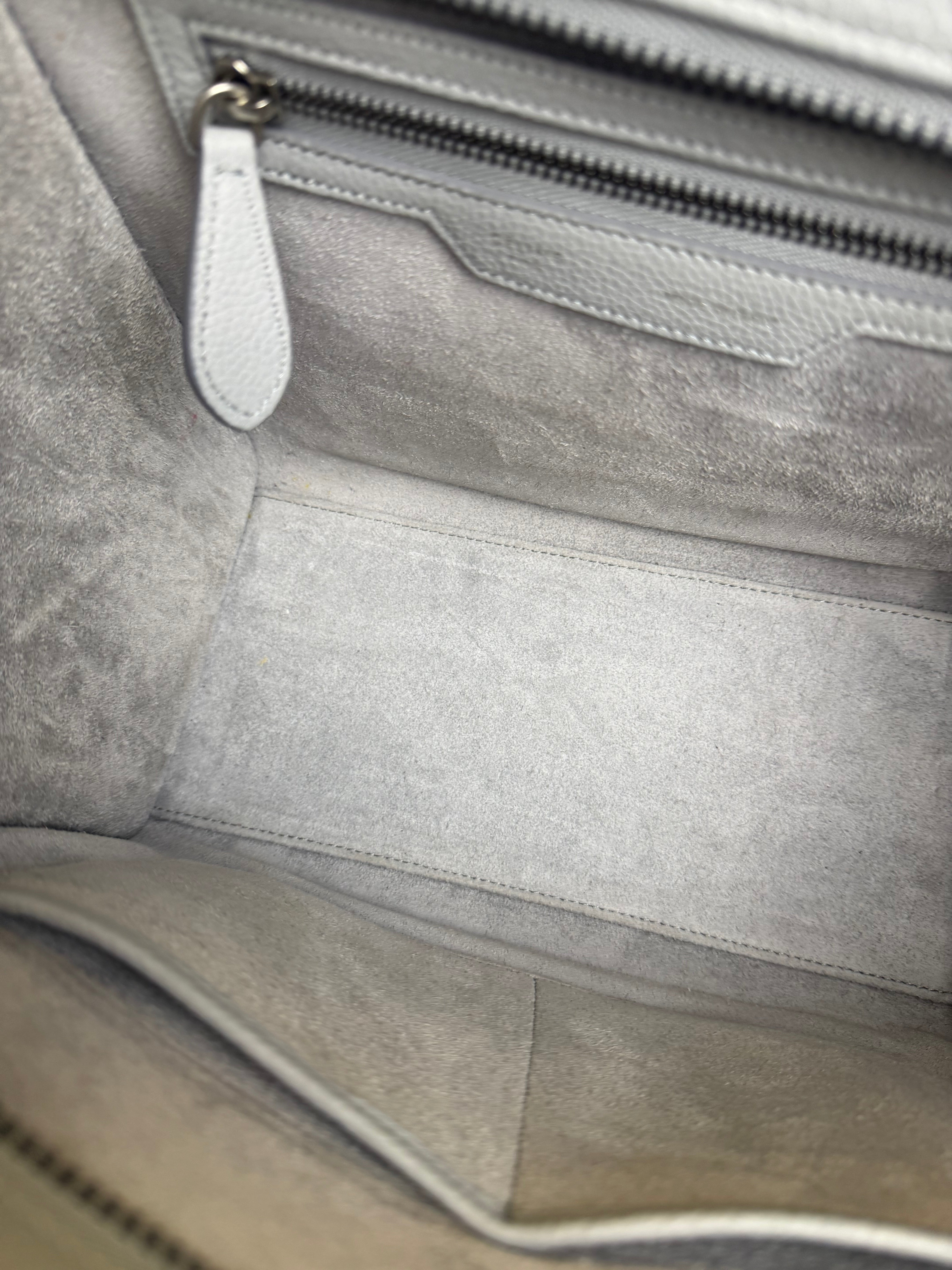 Celine Grey Pebbled Leather Luggage Micro Tote