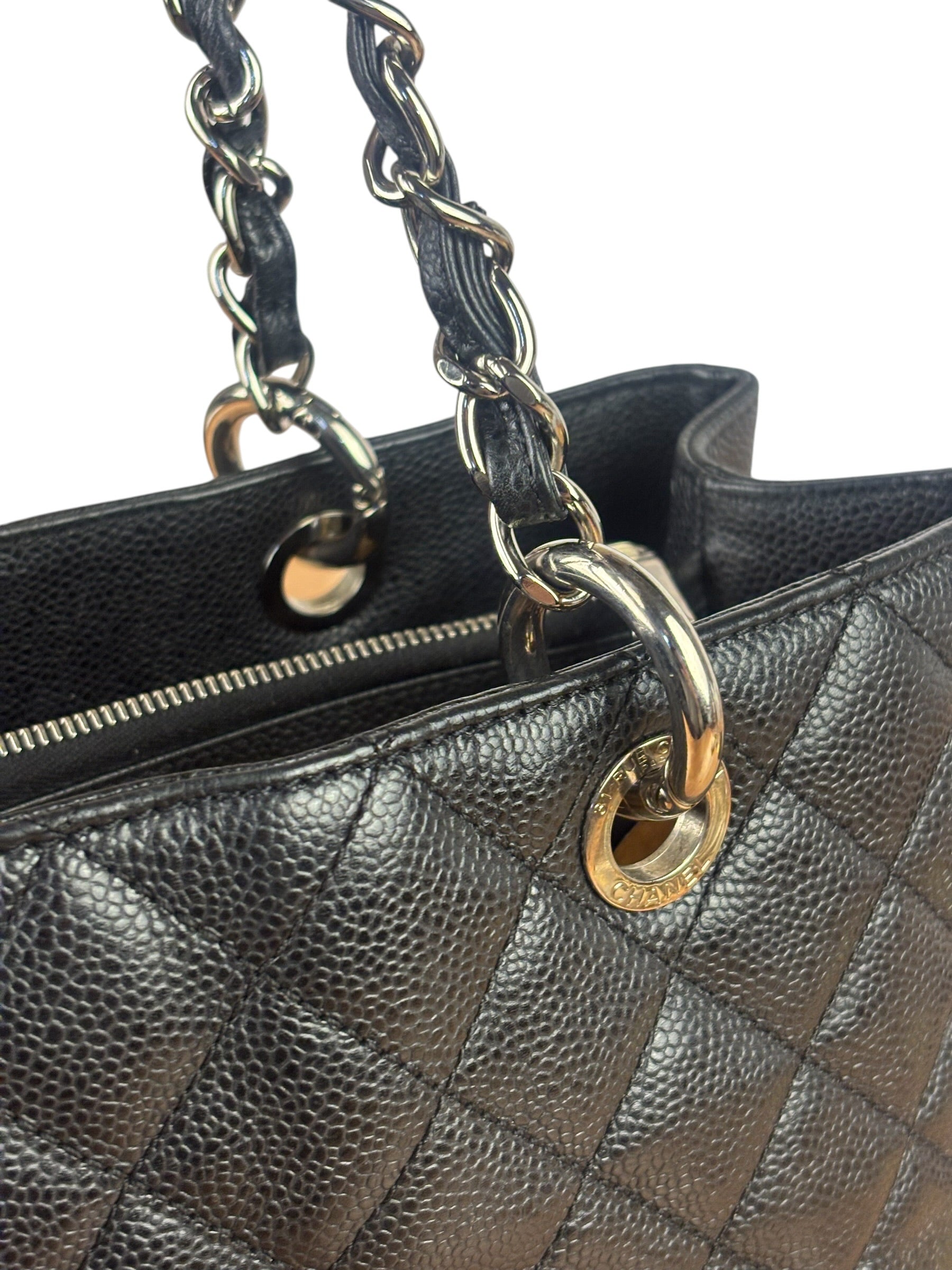 Chanel Black Caviar Quilted Large Shopping Tote 2012
