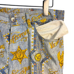 Versace Blue Logo Print Denim Jeans