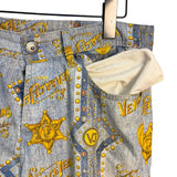 Versace Blue Logo Print Denim Jeans
