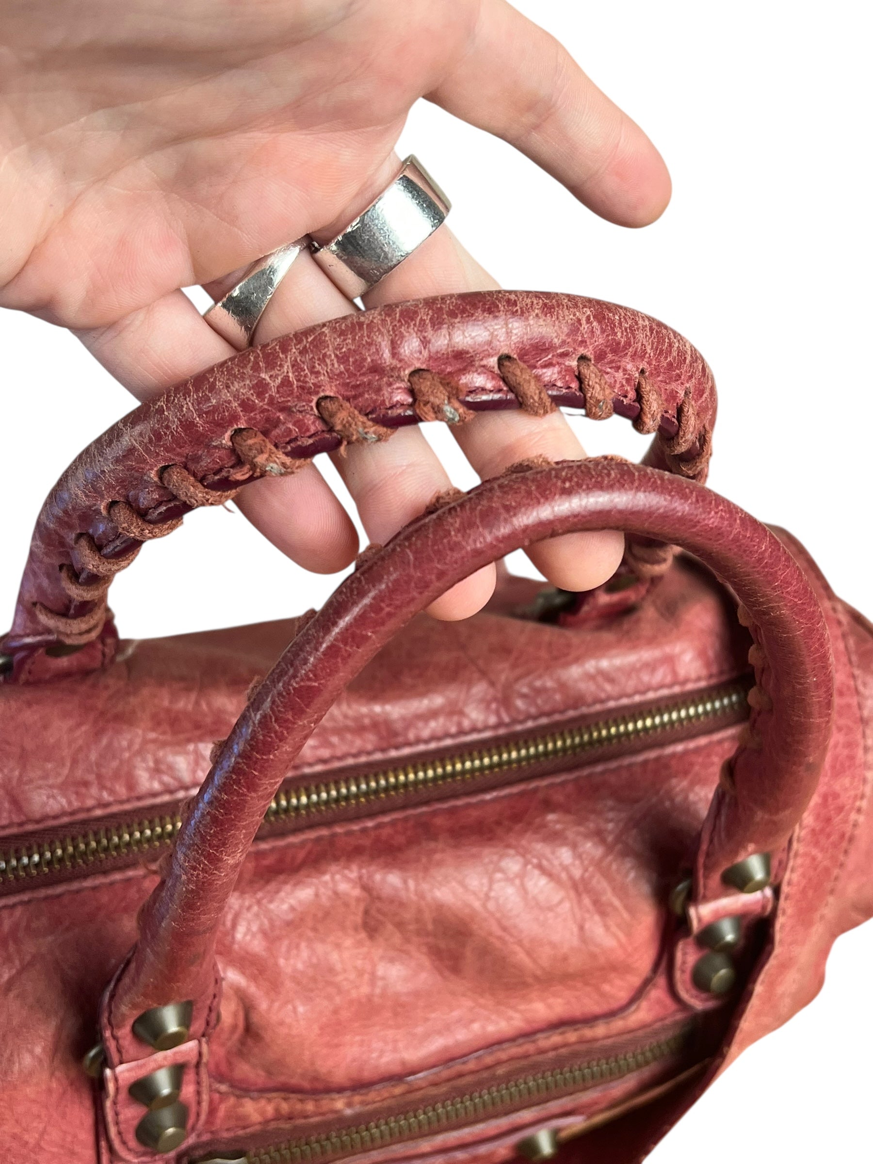 Balenciaga Mini Classic Leather City Bag Red