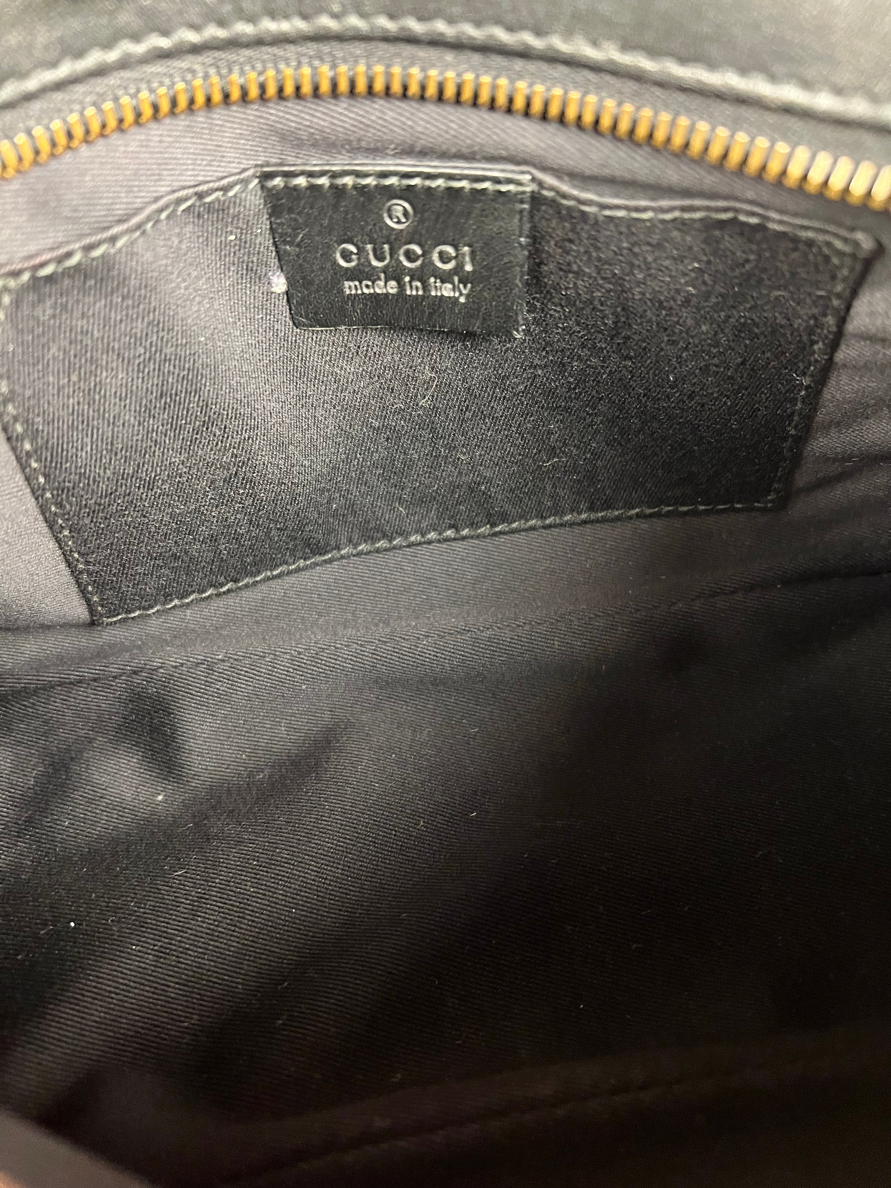 Gucci Vintage GG Black Canvas Pochette