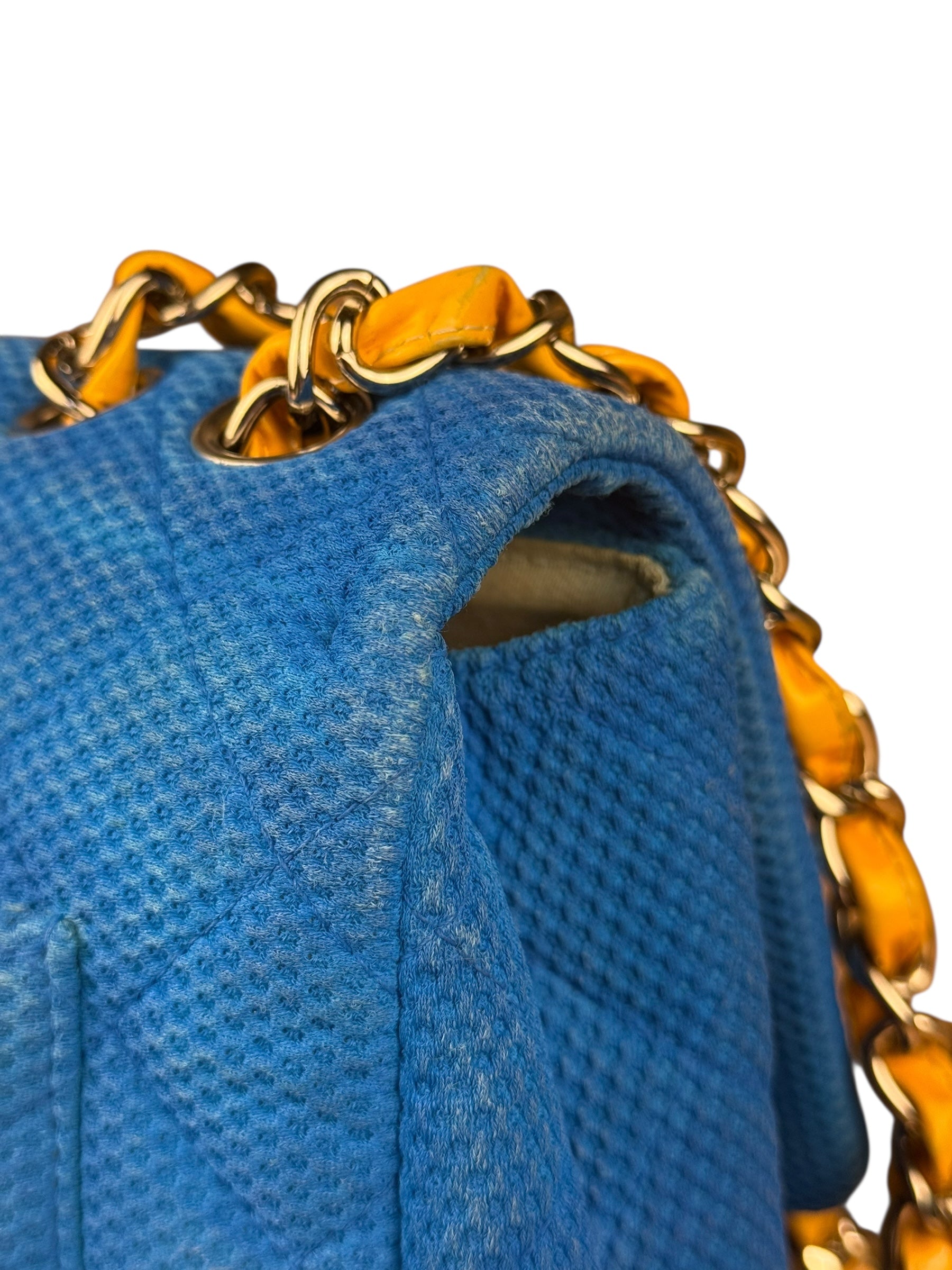 Chanel Medium Quilted Perforated Jersey Single Flap 2009