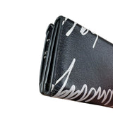 Balenciaga Black Papier Graffiti Trifold Wallet