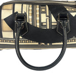 Chanel Cream Leather Coated Canvas Le Train Boston Bag 2006