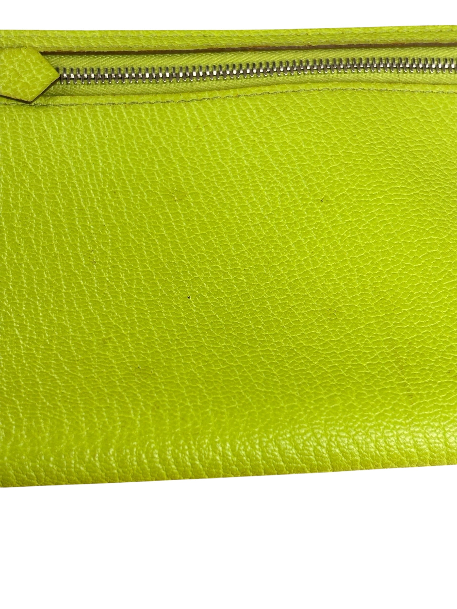 Hermes Lime Zippy Pouch