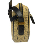Saint Laurent YSL Beige Logo Print Crossbody Bag