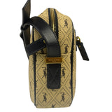 Saint Laurent YSL Beige Logo Print Crossbody Bag