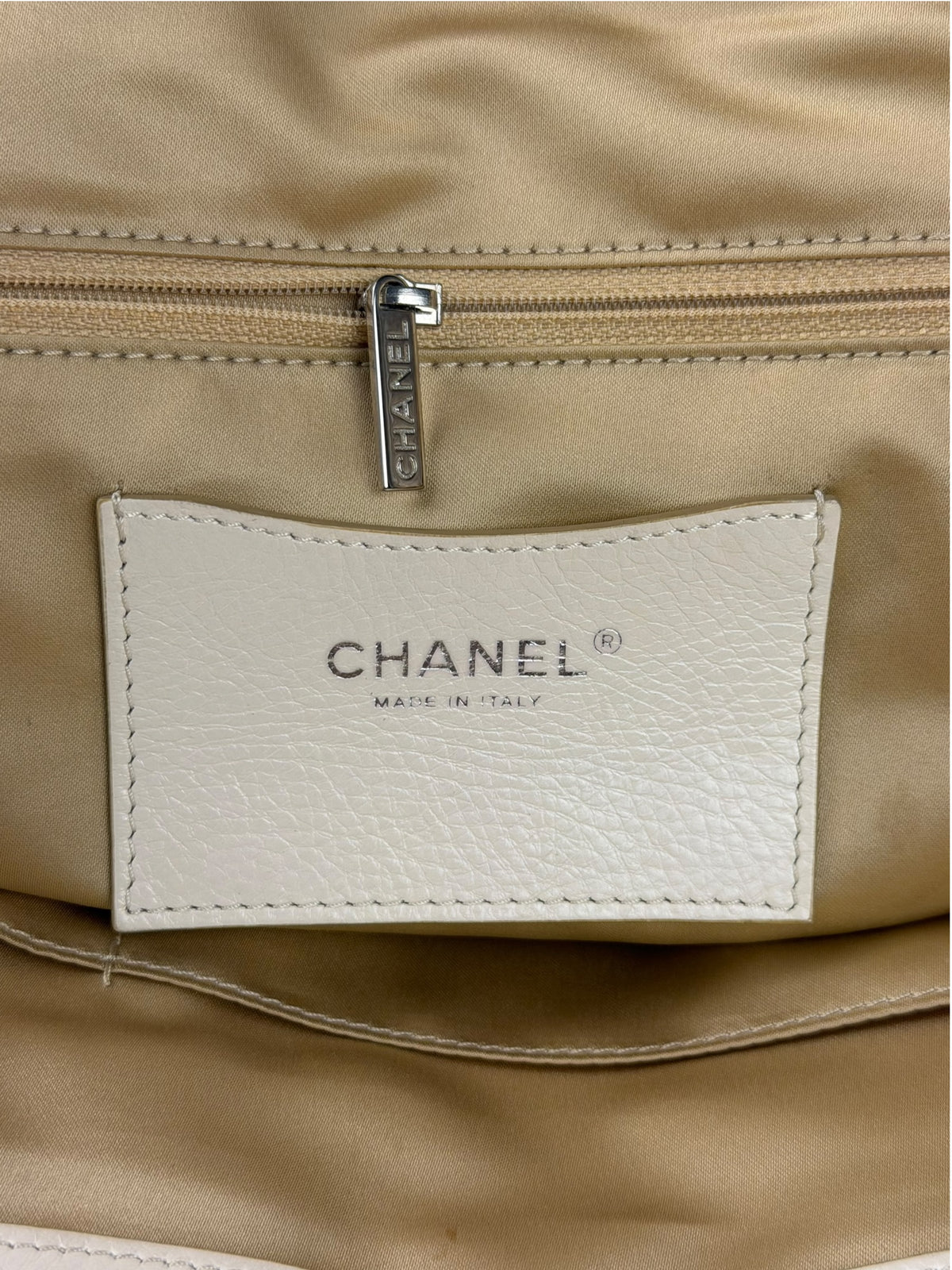 Chanel Beige Quilted Leather Tote 2009