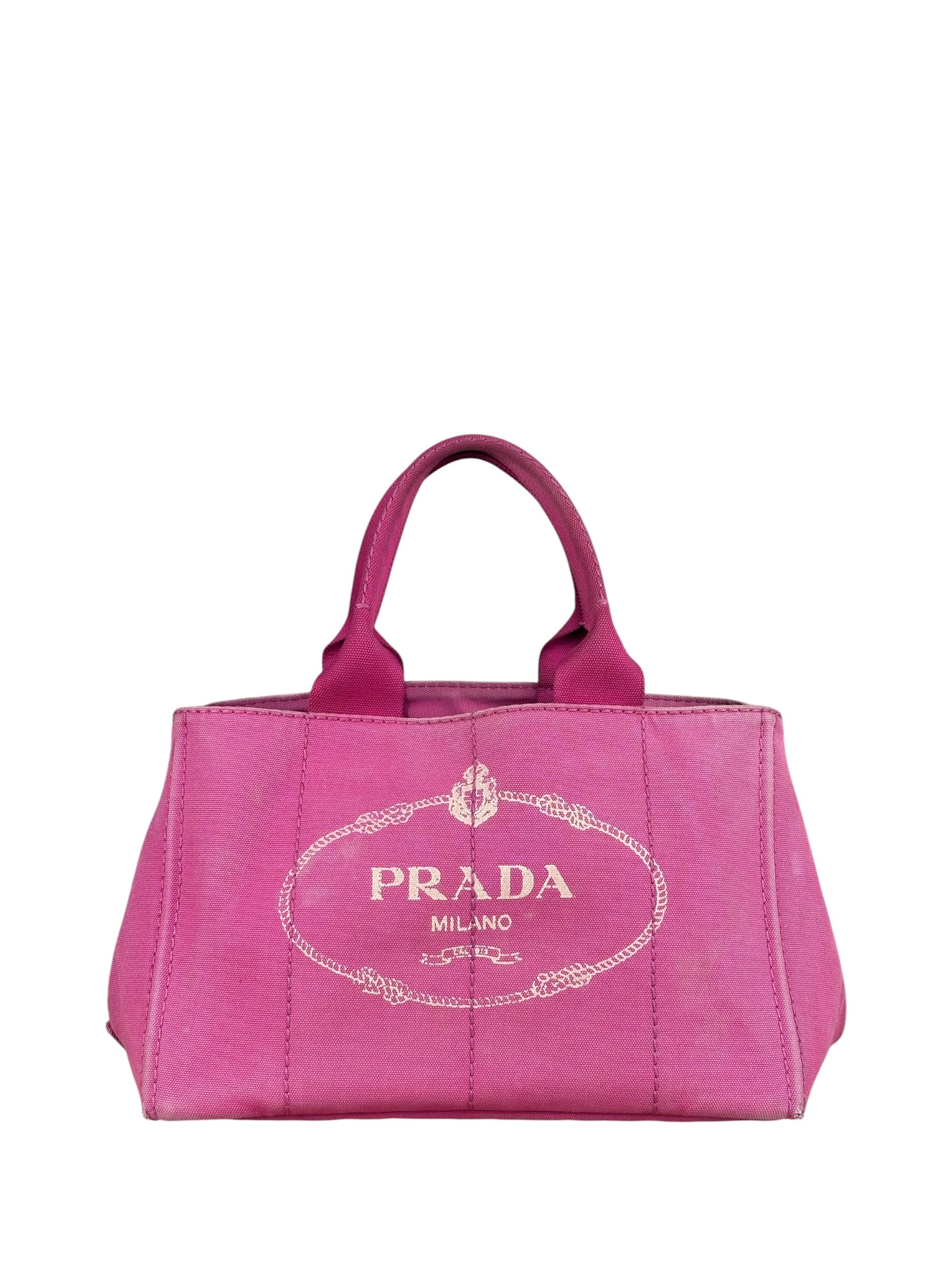 Prada Vintage Pink M Canapa Tote