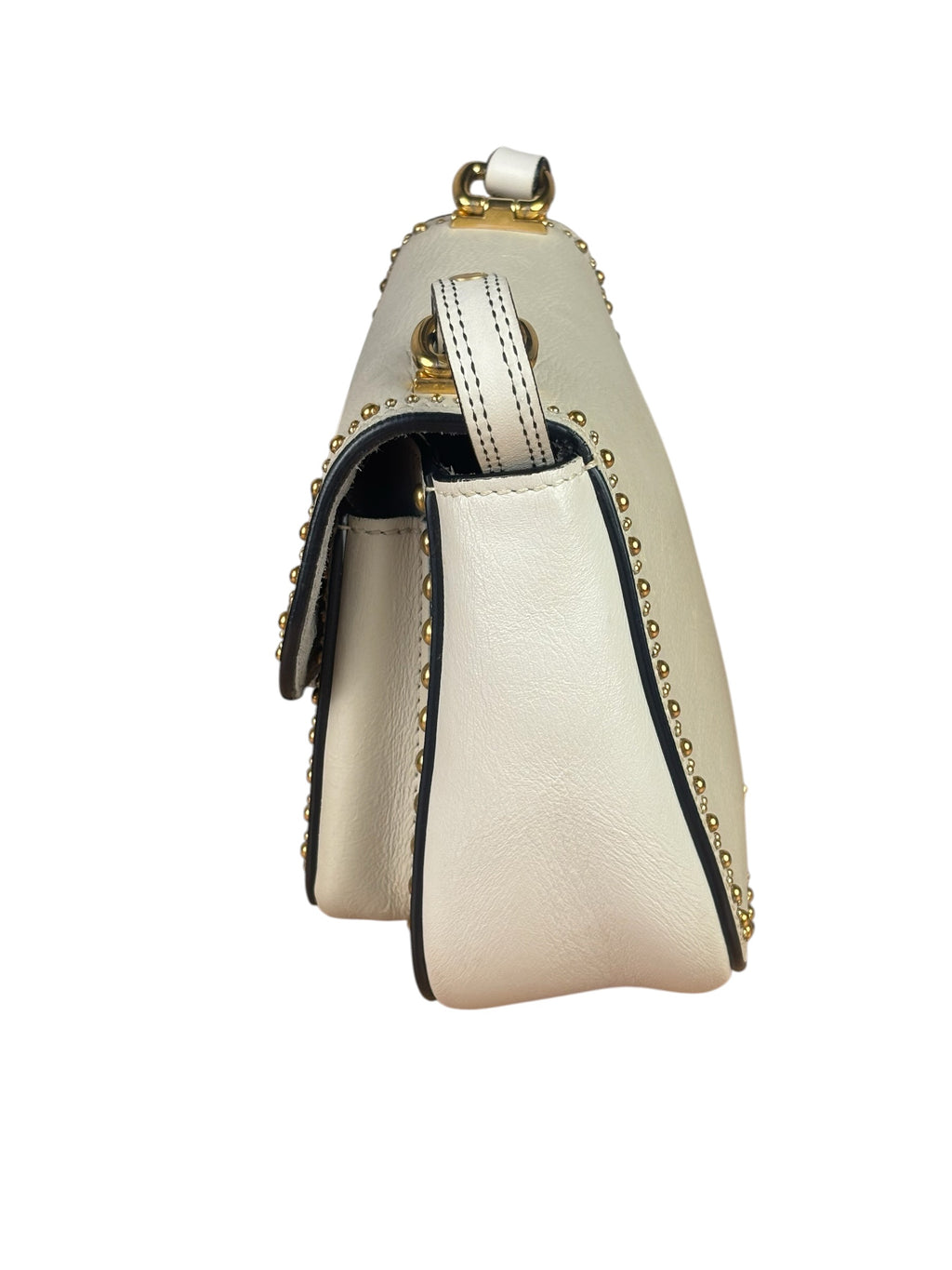 Miu Miu Cream Leather Dahlia Jewel Star Crossbody