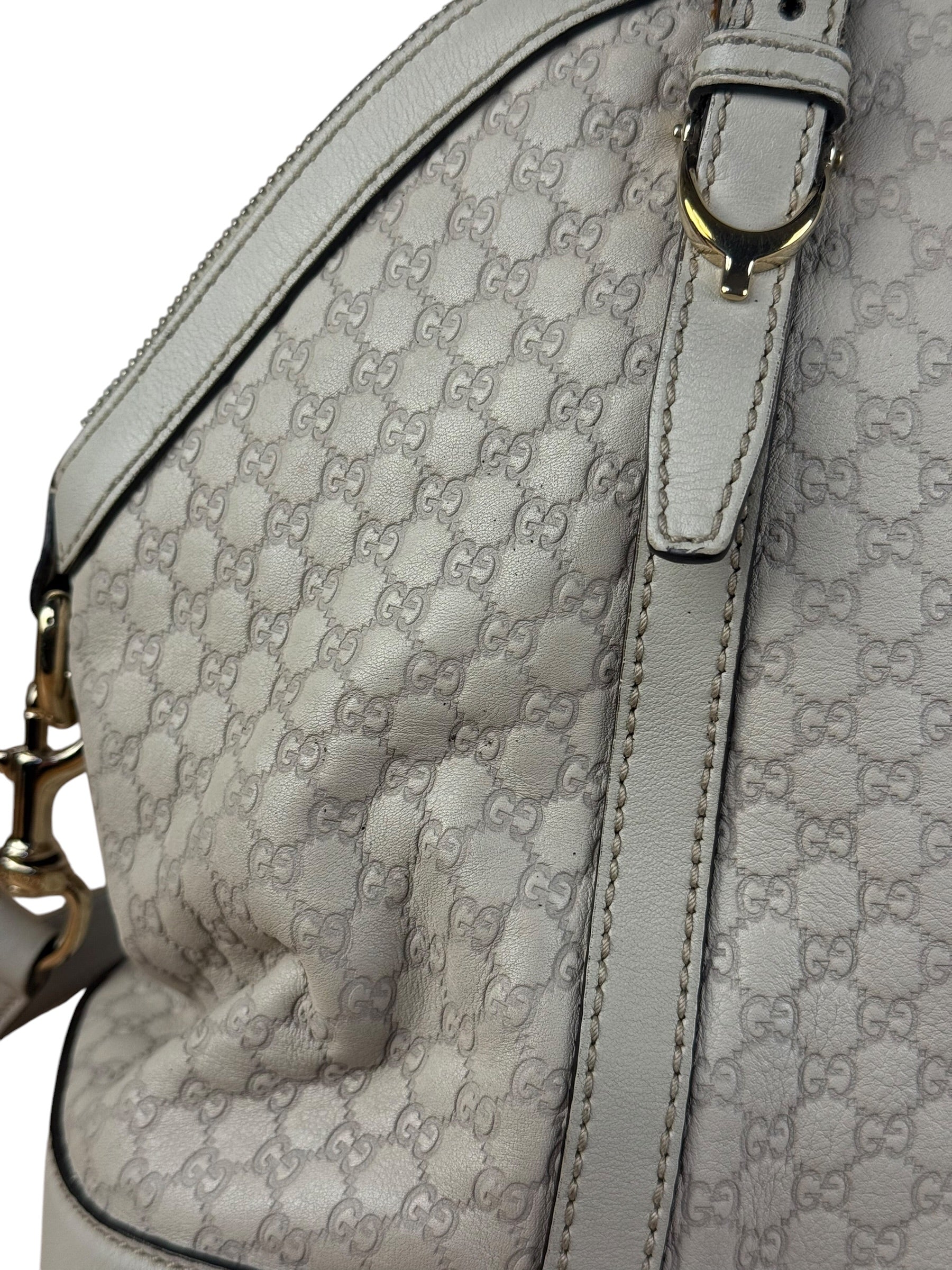 Gucci Vintage Beige Leather GG 2Way Bag