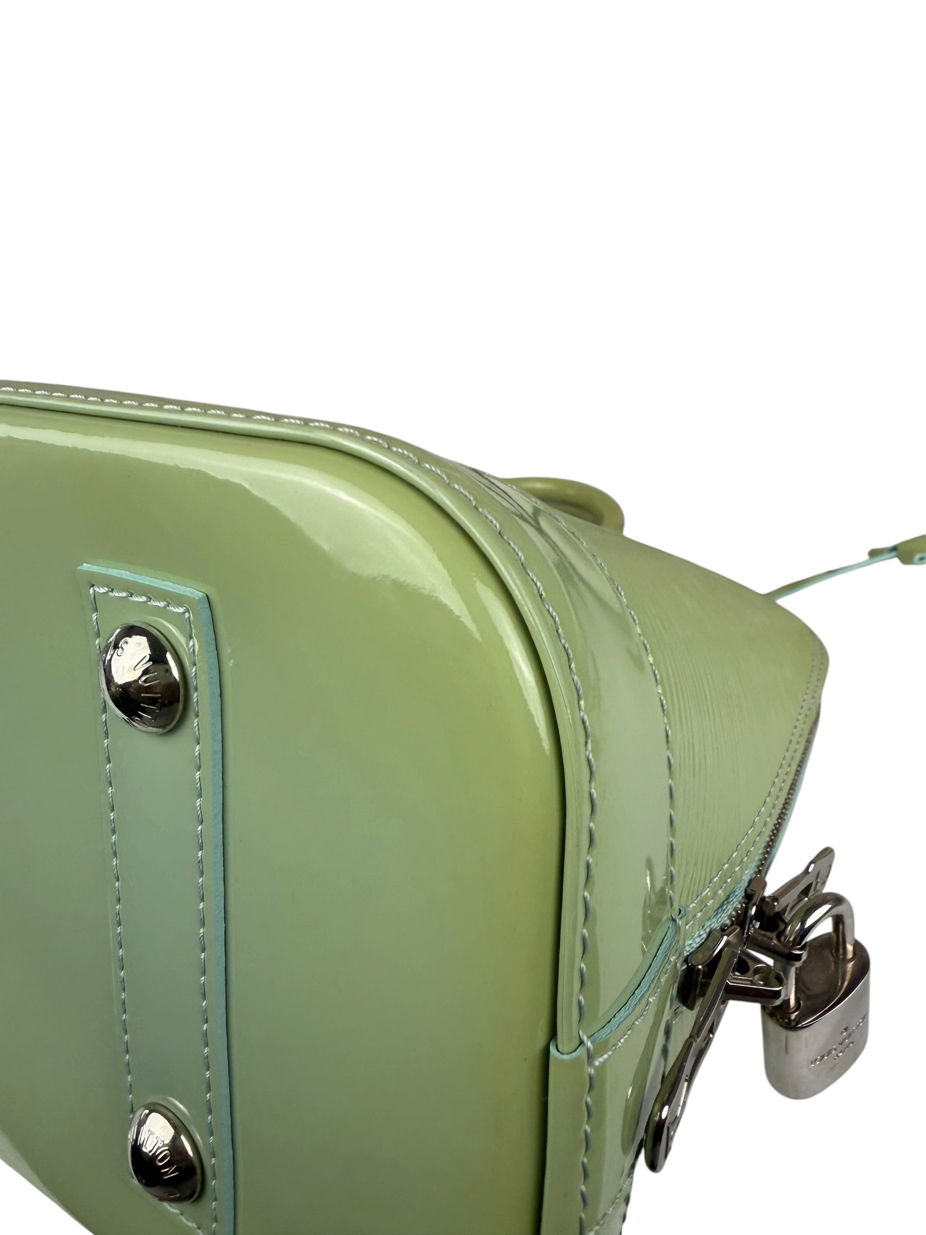 Louis Vuitton Green Patent Epi Alma Handbag