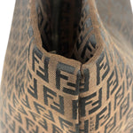 Fendi FF Vintage Brown Zucca Print Zip Shoulder Tote