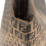 Fendi FF Vintage Brown Zucca Print Zip Shoulder Tote
