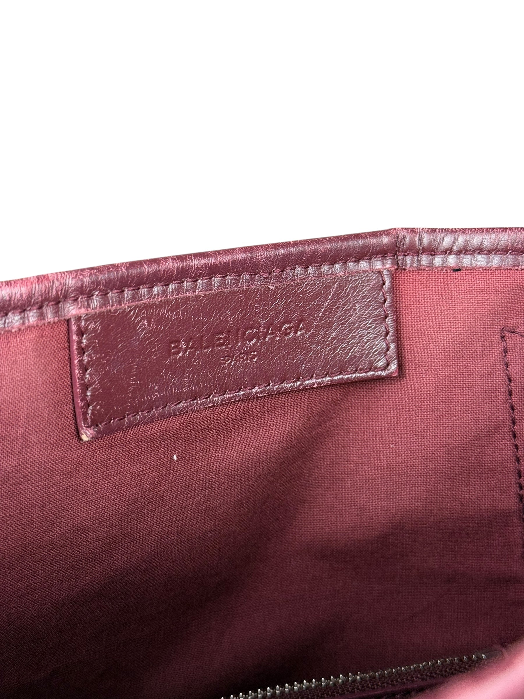 Balenciaga Canvas Maroon Cabas XS Tote Bag