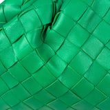 Bottega Veneta Green Leather Intercciato Small Crossbody