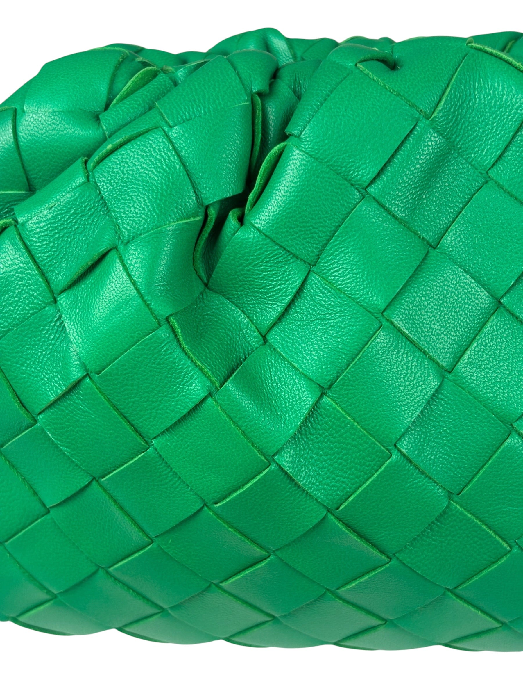 Bottega Veneta Green Leather Intercciato Small Crossbody