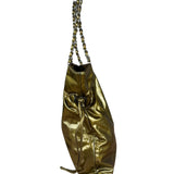 Chanel CC Green Metallic Patent Leather BonBon Chain Cinch Tote 2008